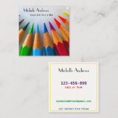 Datum afspelen Mam Kaart Kaart Kleurtekst Vierkante Visitekaartje (Voorkant / Achterkant)