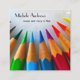 Datum afspelen Mam Kaart Kaart Kleurtekst Vierkante Visitekaartje