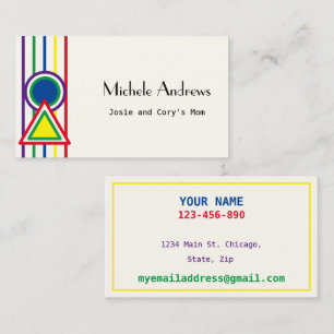 Datum afspelen Mam Kaart Kaart Kleurtekst Visitekaartje