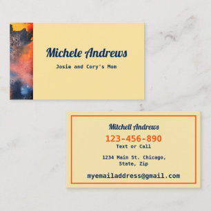 Datum afspelen Mam Kaart Kaart Kleurtekst Visitekaartje