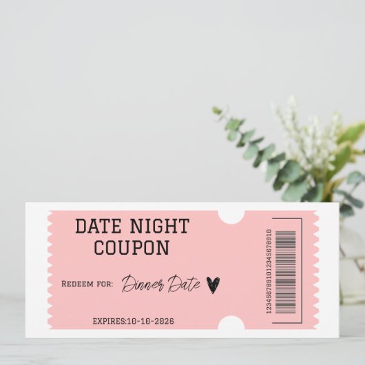 Datum Avond Coupon (Staand voorkant)