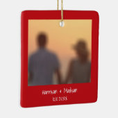 Datum bekendmaking rode grens aangepaste foto's ke keramisch ornament (Rechts)