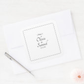 Datum + Bruid, Bruidegom Namen Zwart Wit Oneindig Vierkante Sticker (Envelop)
