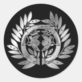 Datum Clan Kamon Silver Chrome Ronde Sticker