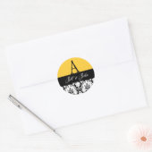 Datum Damask Yellow Ronde Sticker (Envelop)