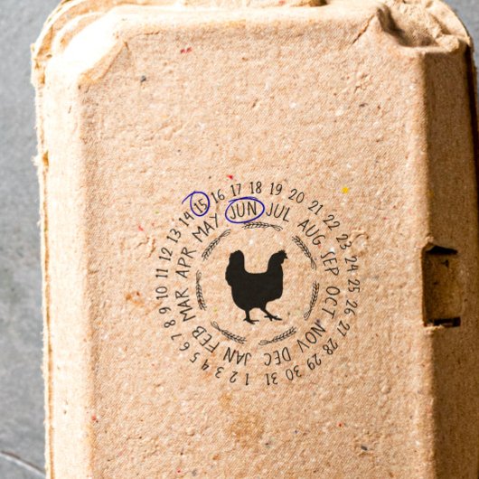 Datum dat de eieren gelegd werden rubberen boxstem rubberstempel