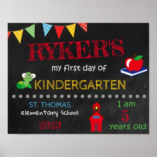 Datum eerste dag schoolnaam poster (Voorkant)