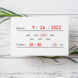 Datum en tijdstip rubberstempel