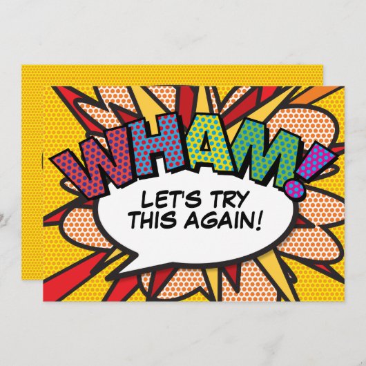 Datum gewijzigd Uitgesteld Stripboek Modern Save The Date (Voorkant / Achterkant)