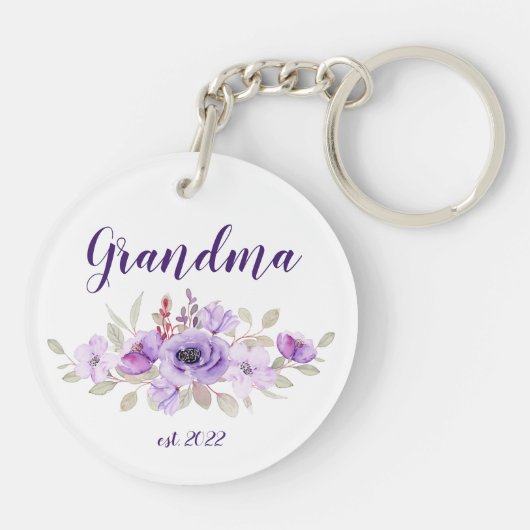 Datum grootmoeder - Eerste grootmoeder Sleutelhanger (Achterkant)