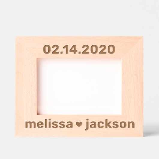 Datum Hart Koppels Namen Gegraveerde Lijstjes (Voorkant)