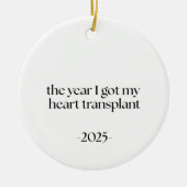 Datum harttransplantatie keramisch ornament (Voorkant)
