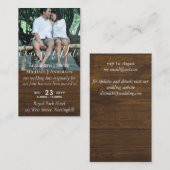 Datum huwelijk uitstellen foto bijl Rustic Advieskaart (Voorkant / Achterkant)