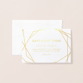 Datum Ideeën Asymmetrische geometrische bruiloft D Folie Kaarten (Voorkant met envelop)