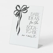 Datum Ideeën Black Bow Vrijgezellenfeest Spel Reclamebord Met Voetstuk (Voorkant)