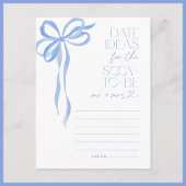 Datum ideeën Blue Bow Vrijgezellenfeest spel Briefkaart