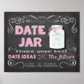 Datum ideeën jar chalkboard Poster (Voorkant)