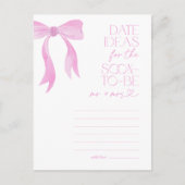 Datum Ideeën Pink Bow Vrijgezellenfeest Game Briefkaart (Voorkant)