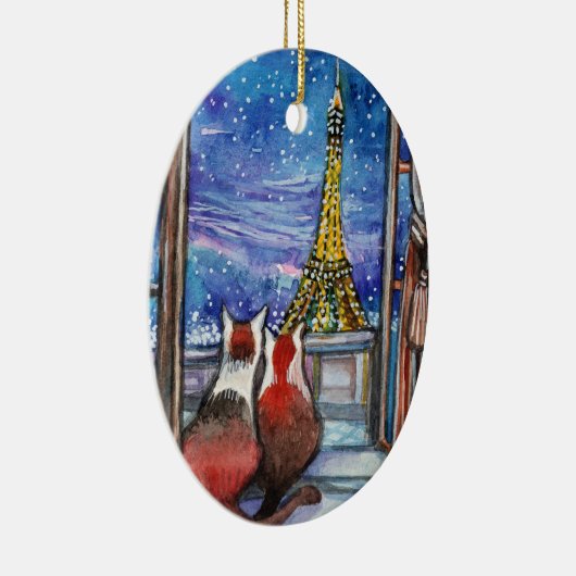 Datum in de nacht keramisch ornament (Rechts)