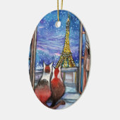 Datum in de nacht keramisch ornament (Links)