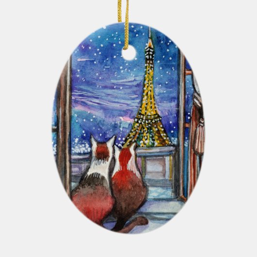 Datum in de nacht keramisch ornament (Achterkant)