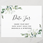 Datum Jar Bord - Eucalyptus Bruiloftsfeest (Voorkant)