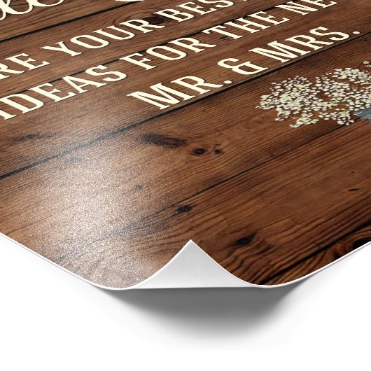 Datum Jar, bruiloft, bruiloft Decor, Rustic Foto Afdruk (Hoek)