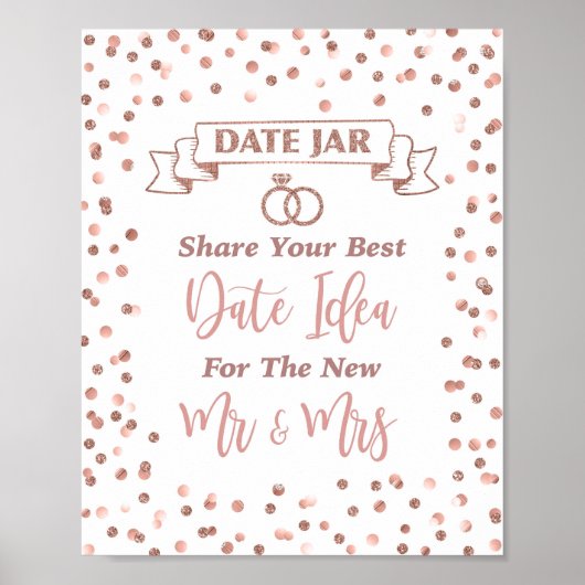 Datum Jar Deel Je Beste Datumideeën Bruiloftfeest  Poster (Voorkant)