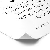 Datum Jar Heart Script minimaal Vrijgezellenfeest  Poster (Hoek)