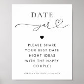 Datum Jar Heart Script minimaal Vrijgezellenfeest  Poster (Voorkant)