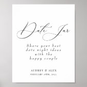 Datum Jar Modern Zwarte Bruidsborrel Activiteit Bo Poster (Voorkant)