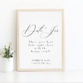 Datum Jar Modern Zwarte Bruiloft Borrel Activiteit Poster
