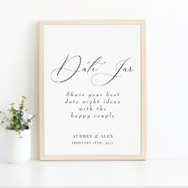 Datum Jar Modern Zwarte Bruiloft Borrel Activiteit Poster