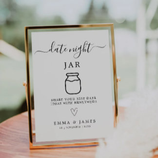 Datum Jar Sign & Date Night Ideeën Wedding Kaart