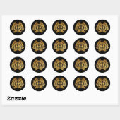 Datum Kamon Takeni Suzume in Gold Ronde Sticker (Vel)