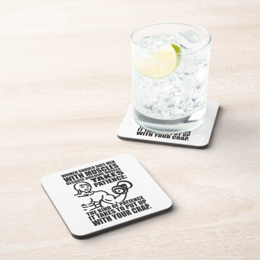 Datum Mannen met spieren - Funny Bodybuilding Bier Onderzetter (Rechterzijde)