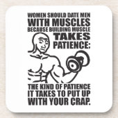 Datum Mannen met spieren - Funny Bodybuilding Bier Onderzetter (Voorkant)
