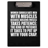 Datum Mannen met spieren - Funny Bodybuilding Klembord (Voorkant)