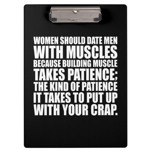 Datum Mannen met spieren - Funny Bodybuilding Klembord (Voorkant)