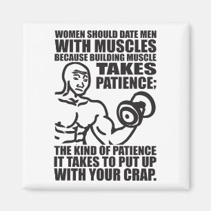 Datum Mannen met spieren - Funny Bodybuilding Magneet