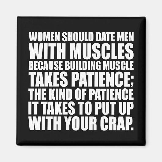 Datum Mannen met spieren - Funny Bodybuilding Magneet (Voorkant)