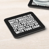 Datum Mannen met spieren - Funny Bodybuilding Onderzetter (Linkerzijde)