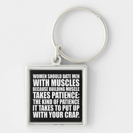 Datum Mannen met spieren - Funny Bodybuilding Sleutelhanger (Voorkant)