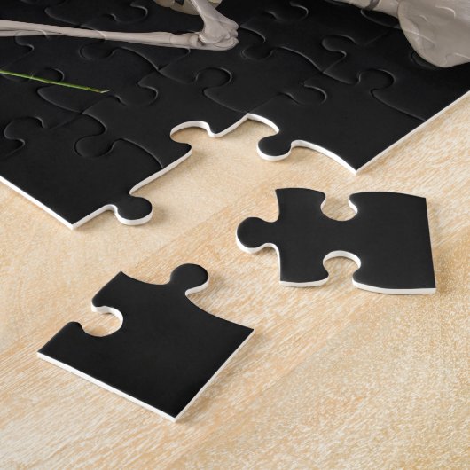 Datum nacht Cute skeleton koppel Legpuzzel (Zijkant)