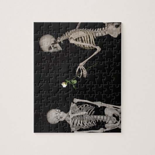 Datum nacht Cute skeleton koppel Legpuzzel (Verticaal)