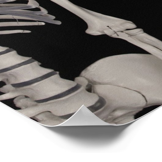 Datum nacht Cute skeleton koppel Poster (Hoek)