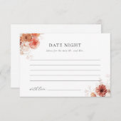 Datum Nacht Herfst Bloemen Vrijgezellenfeest Advie Informatiekaartje (Voorkant / Achterkant)