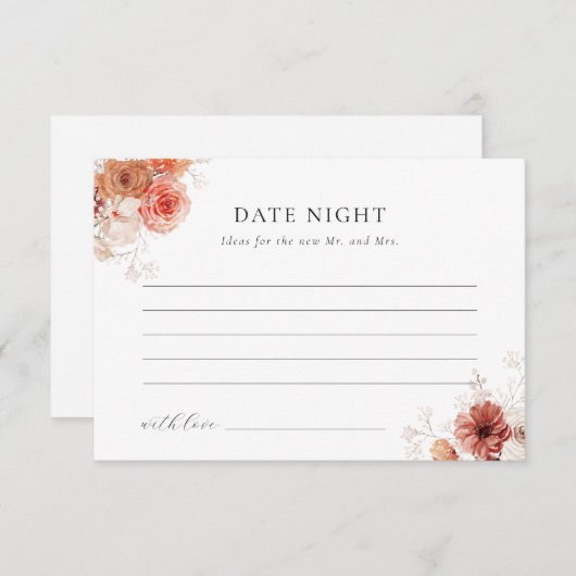 Datum Nacht Herfst Bloemen Vrijgezellenfeest Advie Informatiekaartje (Voorkant / Achterkant)