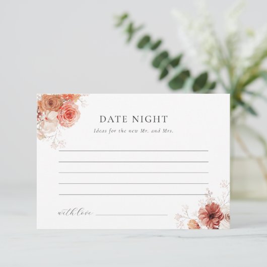 Datum Nacht Herfst Bloemen Vrijgezellenfeest Advie Informatiekaartje (Staand voorkant)