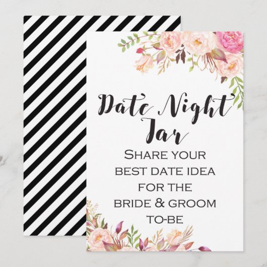 Datum nacht idee Sign 5x7" Grootte Kaart (Voorkant / Achterkant)